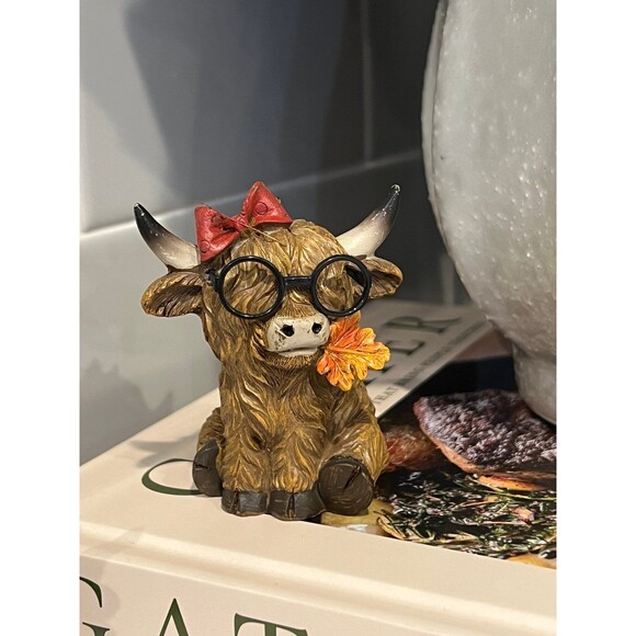 Hobby Lobby Viral Miniature Highland Cow Fall Ornaments/Decor Figures - Picture 4 of 7